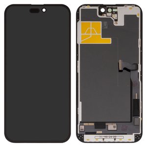 Дисплей для iPhone 14 Pro Max, черный, с рамкой, HC, без микросхемы, OLED , YK OEM hard
