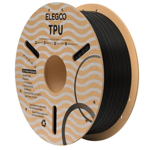 Филамент для 3D принтера ELEGOO TPU Black, 1 кг