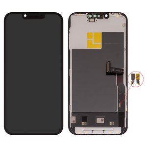 Дисплей для iPhone 13 Pro, черный, с рамкой, HC, без микросхемы, OLED  DD OLED, 120Hz