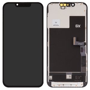 Дисплей для iPhone 13 Pro, черный, с рамкой, HC, без микросхемы, OLED , GX OEM Hard, type 2