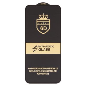 Защитное стекло ESD 6D для Huawei Honor 200 Lite, Honor X8b, совместимо с чехлом, Full Glue, Anti Static, без упаковки , черный