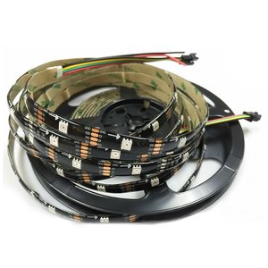 Светодиодная лента RGB SMD5050, WS2813 (черная, с управлением, IP65, 5 В, 30 диодов/м, 5 м) Светодиодная лента RGB SMD5050, WS2813 (черная, с управлением, IP65, 5 В, 30 диодов/м, 5 м)